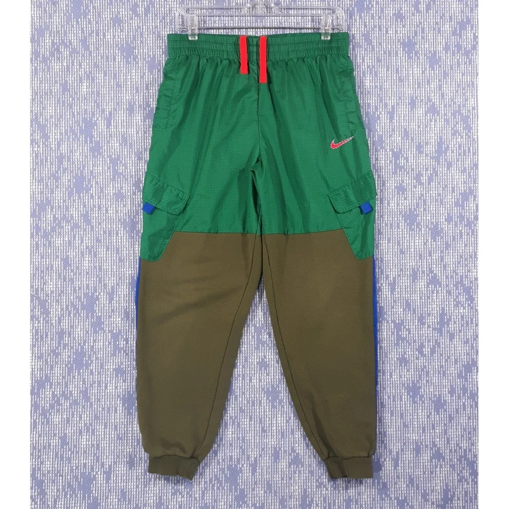 Nike Jogger Pants Womens XL Green Tapered Leg Cargo Pockets